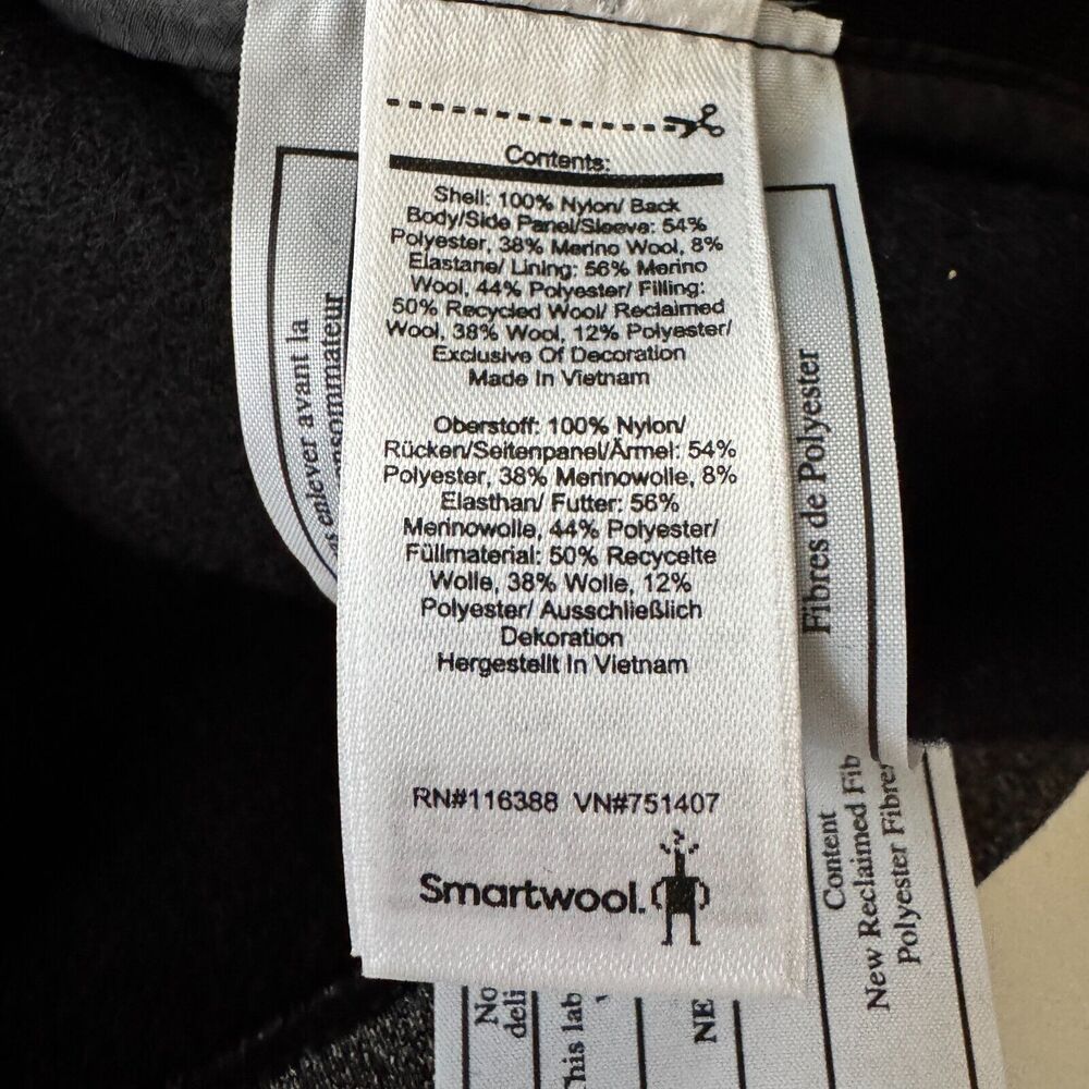 Smartwool Smartloft 120 Jacket Mens M Black Gray Wool Down Quilted NEW - Picture 15 of 16
